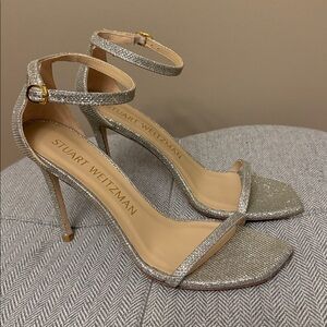 Stuart Weitzman Glittering Gold Heels